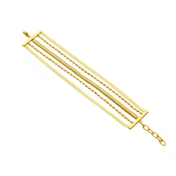 18K Gold Plated Waterproof Stainless Steel Multi Strand Bracelet A-1,6 - Picture 4 of 6